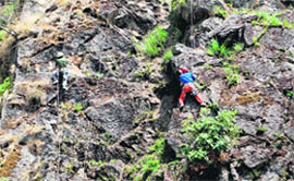Border youths being trained in river rafting and rock climbing by the Kumaon Mandal Vikas Nigam.