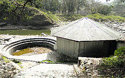 The non-operational Bajjreshwari ghat lies in a dilapidated condition