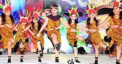 Students perform during a function at the school in Jalandhar