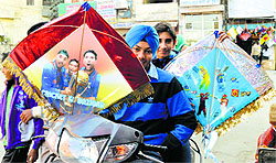 Kites carrying photographs of cricket stars are a hit in Ludhiana