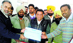 Candidates file nominations at Punjab Agricultural University in Ludhiana on Thursday