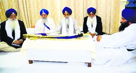 The Sikh high priests at a meeting at Akal Takht in Amritsar on Thursday