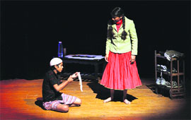 Artistes stage a play during the Alankar Theatre Fest at Tagore Theatre in Sector 18, Chandigarh, on Friday.