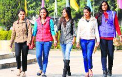 Jackets of different styles are popular this winter in Ludhiana. Tribune photo: Himanshu Mahajan 
