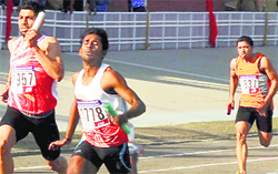 Athletes in action in Patiala on Friday. 