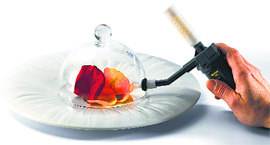 A hand-held food smoker  