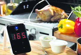 An iGrill wireless meat thermometer