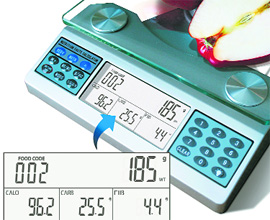 This digital scale can count calories from over 1,000 foods 