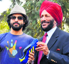 Farhan Akhtar with Milhka Singh