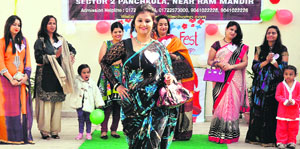 Women participate in a show during a mothers fest at SMD Little Champ School, Sector 2, in Panchkula.