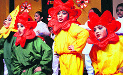 Students of Bharti Vidya Mandir Senior Secondary School perform a dance during their annual function in Ludhiana