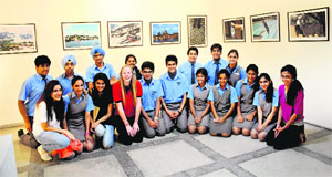 Students of Vivek High School at the photography exhibition