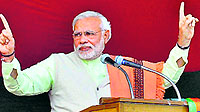 Narendra Modi at a rally in Ranchi on Sunday