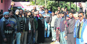 MC employees hold a protest in Amritsar on Monday