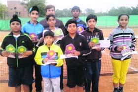 Winners of the Kundan International Total Tennis Championship  at the KVM in Sector 46, Chandigarh, on Monday