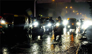 The city witnesses light showers on Monday evening in New Delhi.