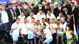 On December 14, Indian men winner team of the World Cup Kabaddi in a jubilant mood in Ludhiana.