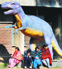 Students bask in the sun on a cold Monday afternoon on the PAU campus in Ludhiana.