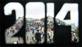 Tourists and locals gathered on The Ridge in Shimla on the New Years eve.