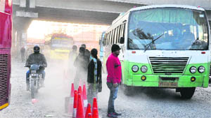 Exit point of the Jalandhar ISBT in a deplorable condition. 