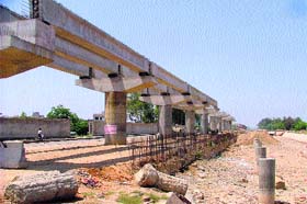 View of the incomplete Sidhwan Canal Expressway project in Ludhiana