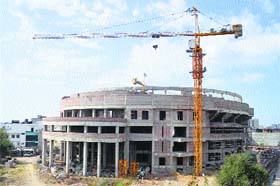 The Indoor Stadium project on Pakhowal Road in Ludhiana