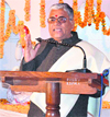 Sanskrit literati Dr Bhola Jha during an event at Shri Bhagwan Das Adarsh Sanskrit Maha Vidyalya in Haridwar on Thursday. Tribune photo: Rameshwar Gaur