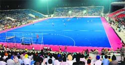 The Hockey Stadium of Phase 9, Mohali, where opening match of Hockey India League will be played. A file photograph