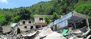 Parodi village affected during the flash floods awaits rehabilitation.