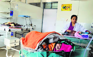 Newborns at the nursery of Lord Mahavir Civil Hospital in Ludhiana. 