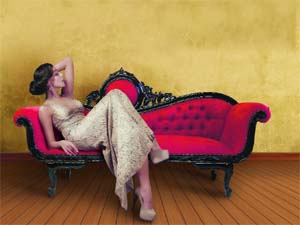 A chaise lounge. Vintage auctions and sales are attracting many young people