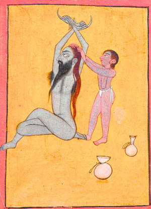 The Sanyasi Prem Gir, doing penance