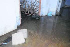Waterlogging at the basement of the Civil Hospital in Amritsar.