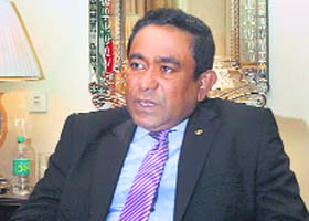 Maldivian President Abdulla Yameen during an interview in New Delhi on Sunday