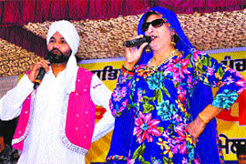 Artistes perform during a function in Mansa on Monday