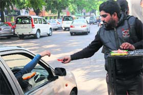 Machine develops snag: A week after automated parking lots were inaugurated at Sector 17 of Chandigarh, manual parking slips were being issued to vehicle owners on Monday