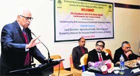 Governor NN Vohra addresses a seminar organised by NABARD in Jammu on Monday