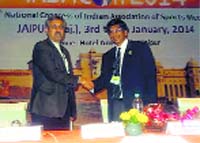 Professor Mandeep Dhillon of the Department of Orthopaedics, PGI, during the annual conference in Jaipur. Tribune photo