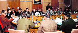 Uttarakhand Chief Secretary Subhash Kumar during a meeting of the senior officials of the state government regarding the preparations for the Republic Day celebrations in Dehradun on Tuesday