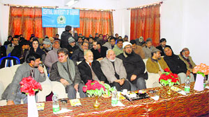 President Pranab Mukherjee extends New Year greetings through video conferencing to all central universities, including Central University of Kashmir.