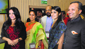 (From Left) Canadian politician Ruby Dhalla, NCP MP Supriya Sule, AAPI ex-president Dr Mamta Singhvi with Congress MP from Haryana Naveen Jindal at the Pravasi Bharatiya Divas in New Delhi on Tuesday.