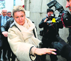 Michael Schumachers wife (in pic) has requested the media to leave the hospital to ease pressure on family and doctors. 