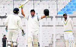 Swapnil celebrates his double century
