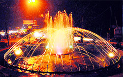 A view of the Rose Garden chowk in Bathinda on Thursday evening