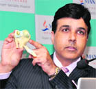 Dr Manuj Wadhwa explains about the knee system in Mohali on Thursday. 