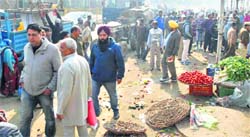 A view of the Rama Mandi area after the MC team removed encroachments in Jalandhar on Thursday. A Tribune Photograph