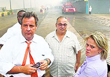 New Jersey Governor Chris Christie (L) with his deputy chief of staff Bridget Anne Kelly (R) in this file photo. Christie fired Kelly on Thursday in the wake of the scandal