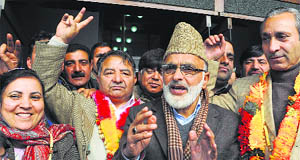 The NC and Congress coalition partner candidates won all four seats of the Legislative Council.
