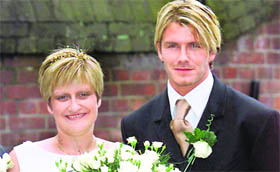 David Beckham with sister Lynne