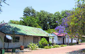 Old railway sheds have been converted into boutiques at Doon Estate